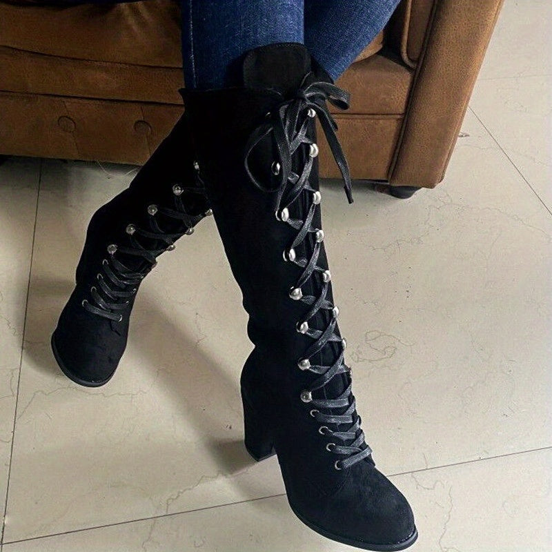Vordwyn | Women's Knee-High Lace-Up Boots - Image 1