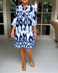Aldamine | Women's Casual Summer Dress Ikat Tiered - Image 1