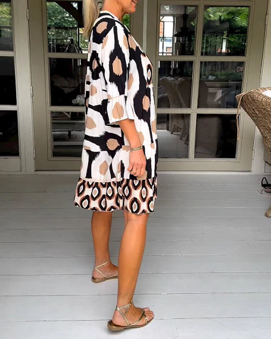 Aldamine | Women's Casual Summer Dress Ikat Tiered - Image 4