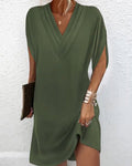 Aldene | Women's V-Neck Mini Dress with Split Sleeves - Image 1