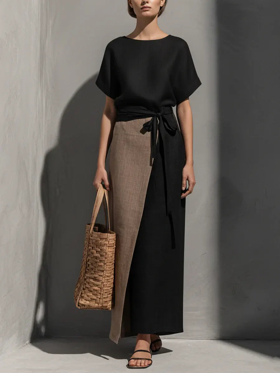 Aldoris | Women's Tie Front Maxi Dress - Image 1