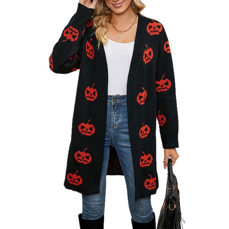 Alvinde | Women's Halloween Knit Cardigan - Black - Image 5