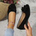 Arvella | Women's Bow Ballet Flats Hidden Wedge - Black - Image 1