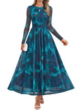 Arvelle | Women's Maxi Dress Long Sleeve - Teal - Image 1