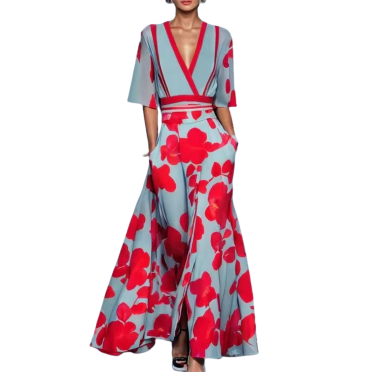 Arvelle | Women's Maxi Dress V-Neck - Image 1