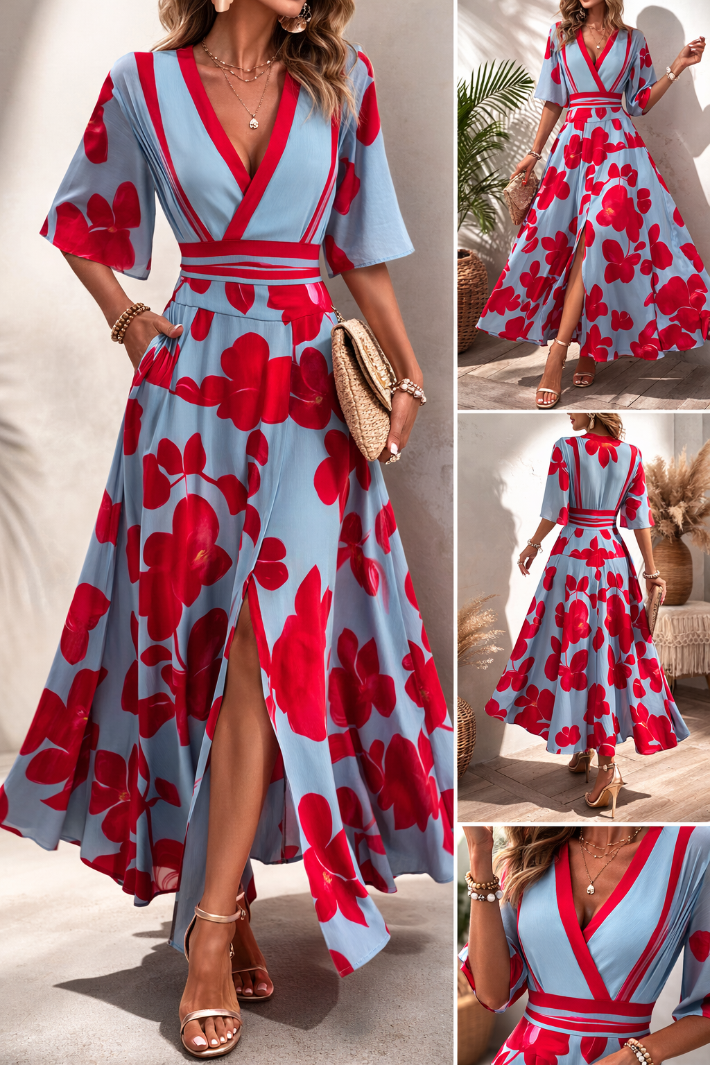 Arvelle | Women's Maxi Dress V-Neck - Image 6
