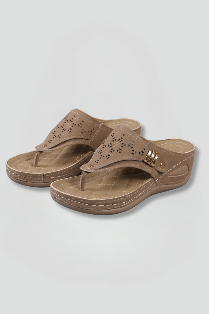 Arvelle | Women's Wedge Sandals with Arch Support - Taupe - Image 1