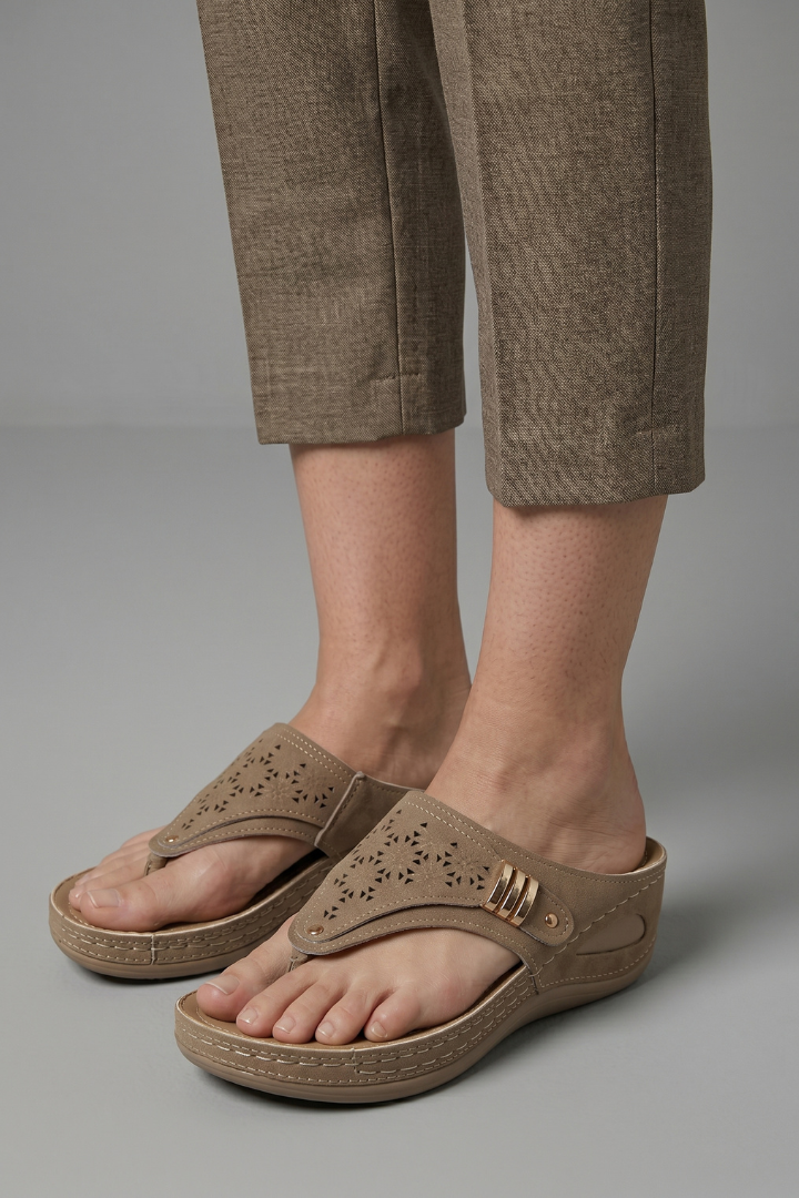 Arvelle | Women's Wedge Sandals with Arch Support - Taupe - Image 6