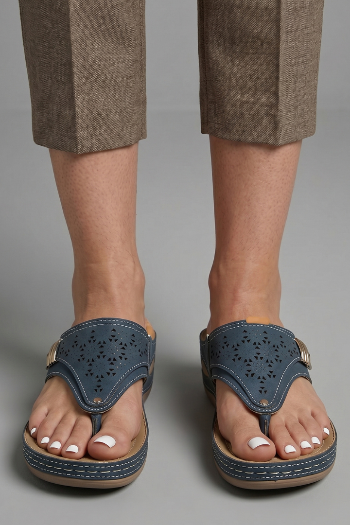 Arvelle | Women's Wedge Sandals with Arch Support - Taupe - Image 8