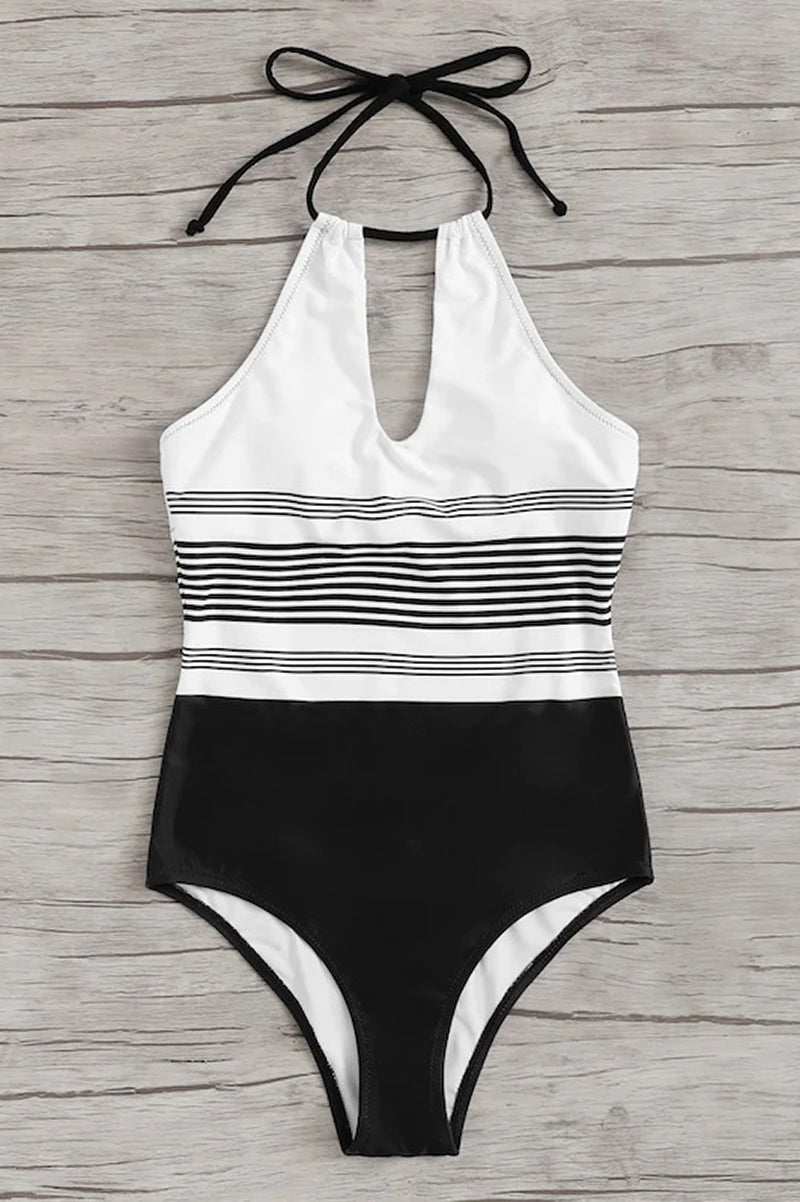 Arvindelle | Women's One Piece Swimsuit Halter Neck - White - Image 7