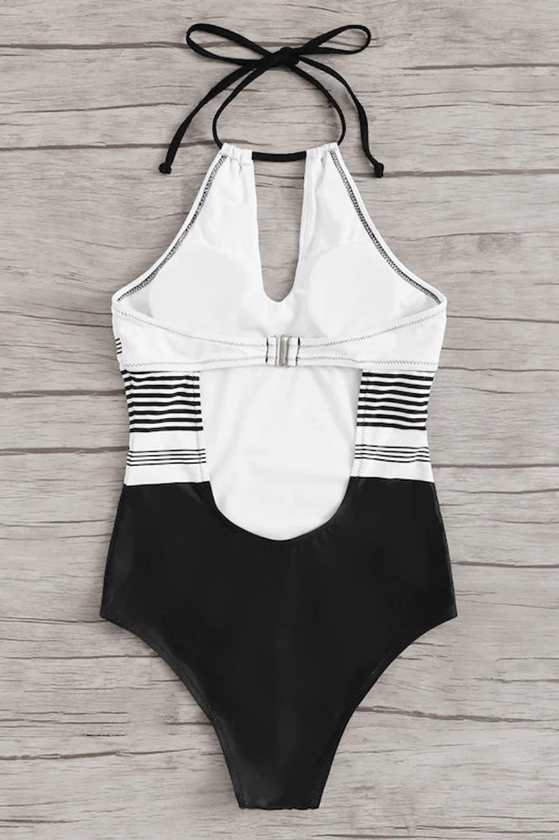 Arvindelle | Women's One Piece Swimsuit Halter Neck - White - Image 8