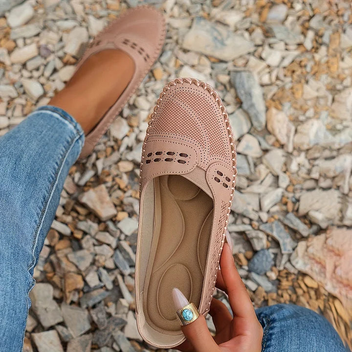 Arvine | Women's Flat Loafers Slip-On Shoes - Beige - Image 13