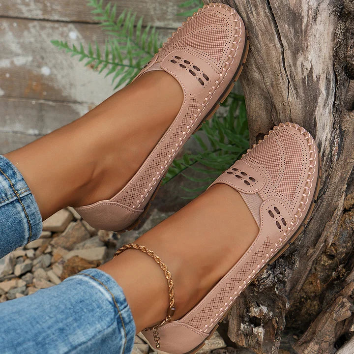 Arvine | Women's Flat Loafers Slip-On Shoes - Beige - Image 14