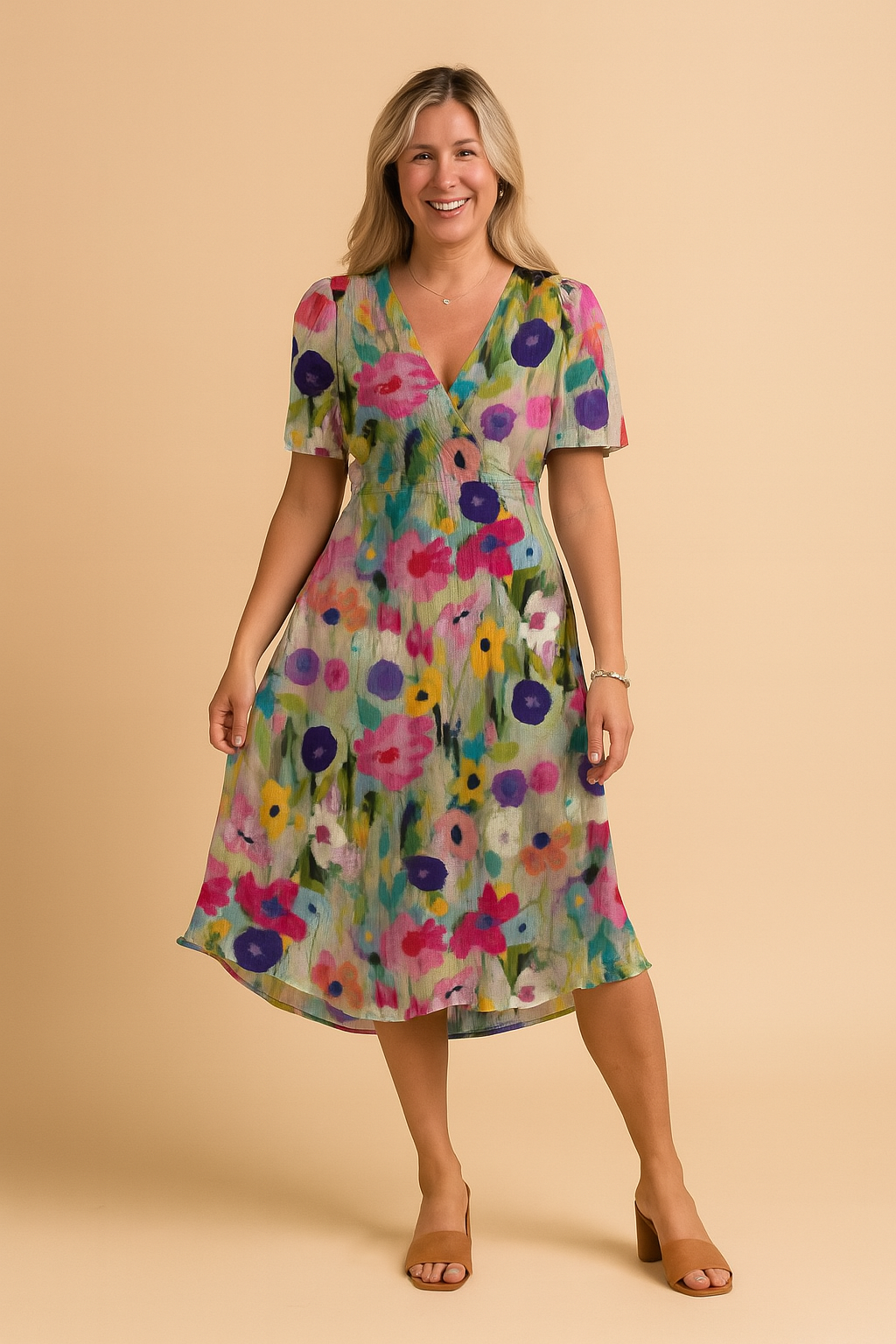 Arvine | Women's Midi Dress Short Sleeve - Image 1