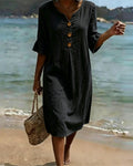 Briallen | Women's Button Front Midi Dress - Image 1