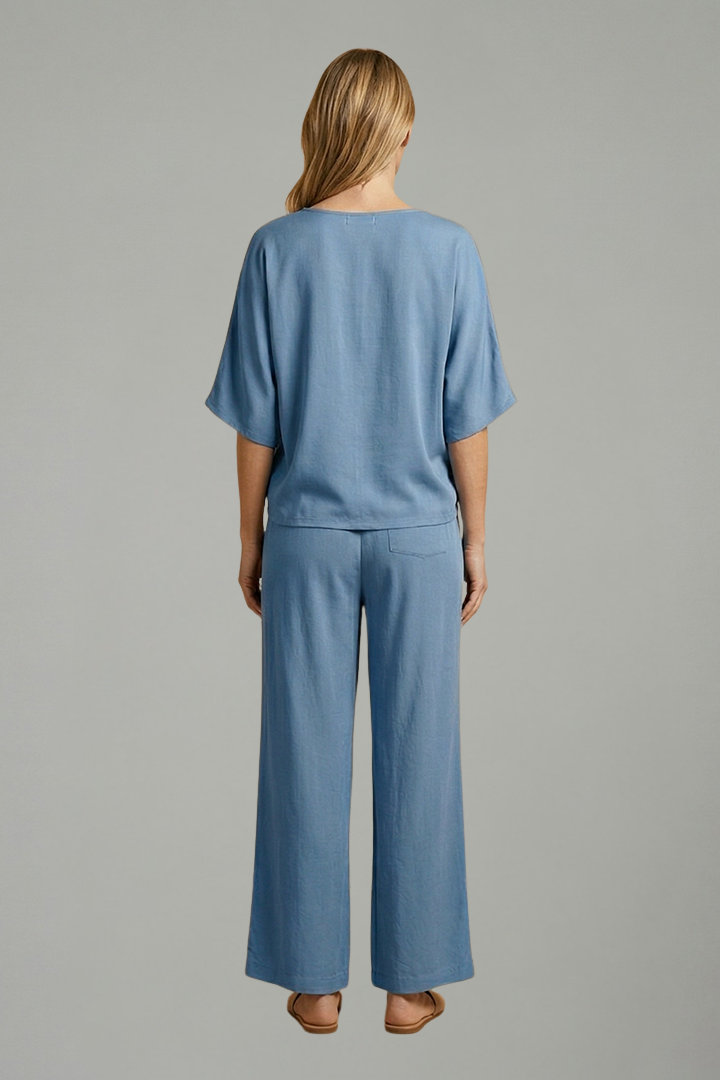 Bryndis | Women's Two Piece Set Wide Leg Trousers - Dark Grey - Image 5