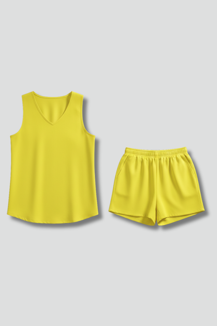 Caldoure | Women's Two Piece Set Tank Top & Shorts - Orange - Image 2
