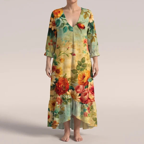 Calvara | Women's Floral Summer Midi Dress - Image 2
