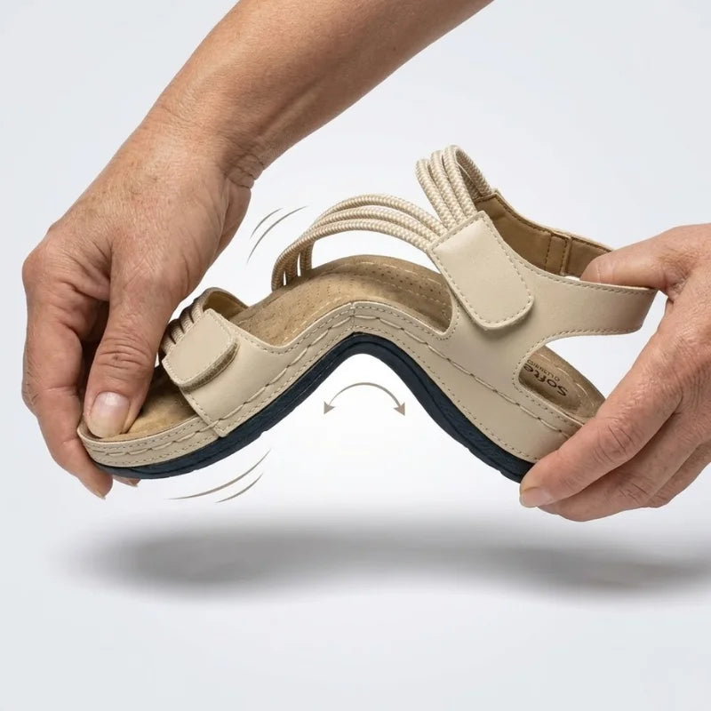 Calveth | Women's Orthopedic Sandals Elastic Strap - Navy - Image 2