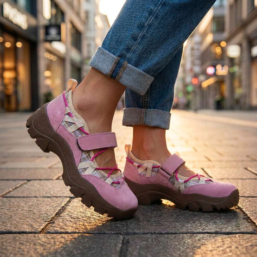 Calveth | Women's Orthopedic Sneakers Chunky Sole - Beige - Image 10