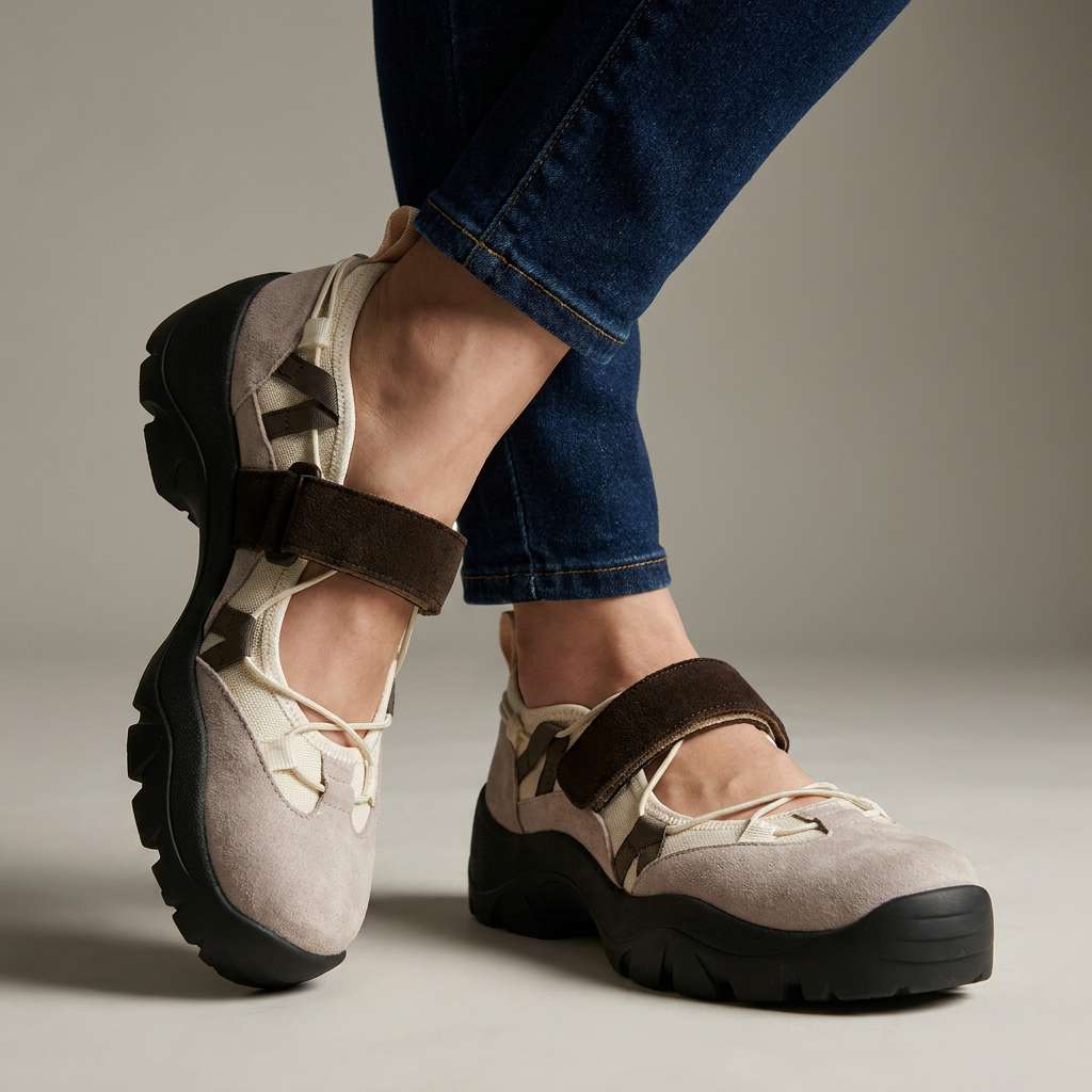 Calveth | Women's Orthopedic Sneakers Chunky Sole - Beige - Image 2
