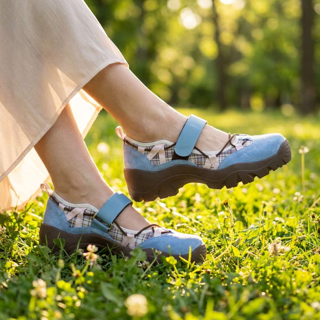 Calveth | Women's Orthopedic Sneakers Chunky Sole - Beige - Image 9