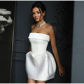 Calvina | Women's Cocktail Mini Dress Strapless - White - Image 1