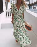 Calvindra | Women's Casual Summer Maxi Dress - Green - Image 1