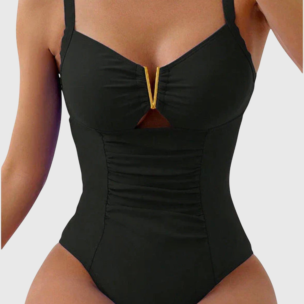 Calvinna | Women's One-Piece Swimsuit Tummy Control - Royal Blue - Image 3
