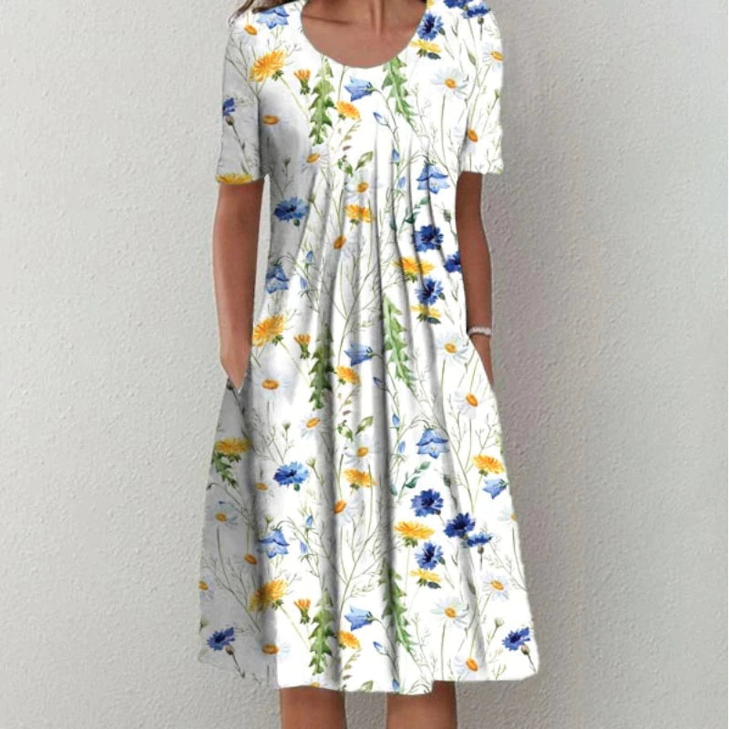 Calvorne | Women's Print Midi Dress - Image 2