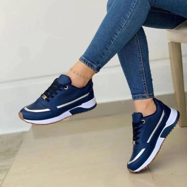 Calvorra | Women's Orthopedic Sneakers - Navy - Image 1