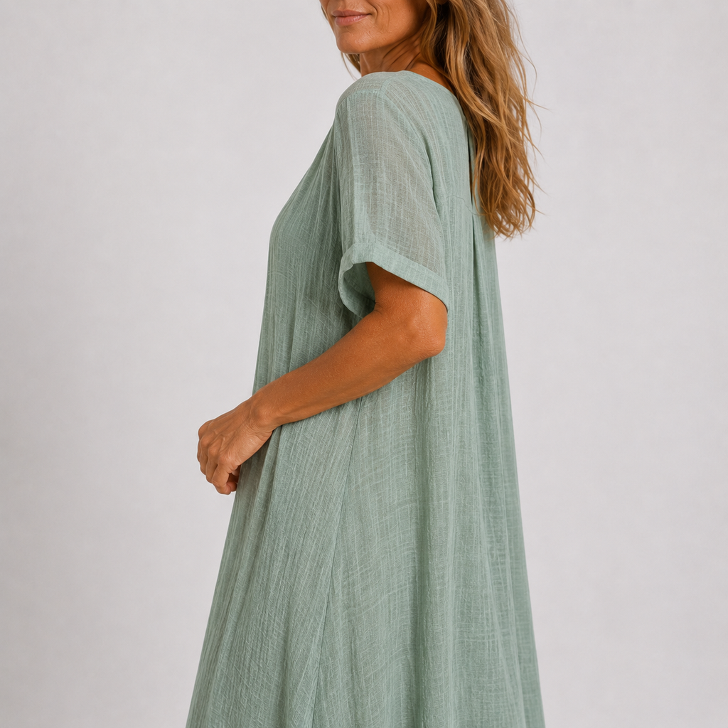 Calvotte | Women's Relaxed Maxi Dress V-Neck - Image 2