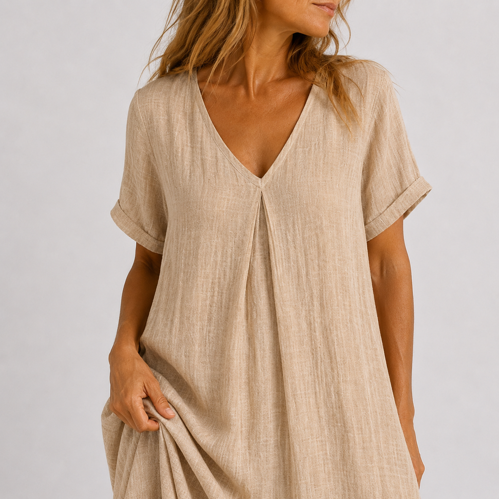 Calvotte | Women's Relaxed Maxi Dress V-Neck - Image 6