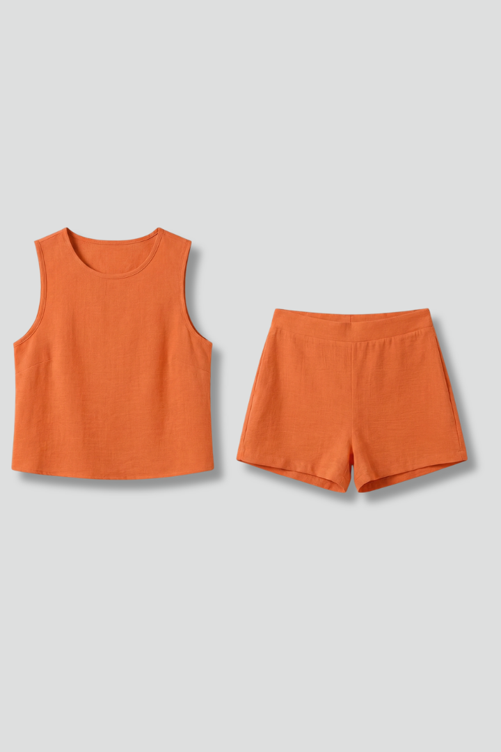 Calvourne | Women's Two Piece Set Sleeveless Top & Shorts - Black - Image 2