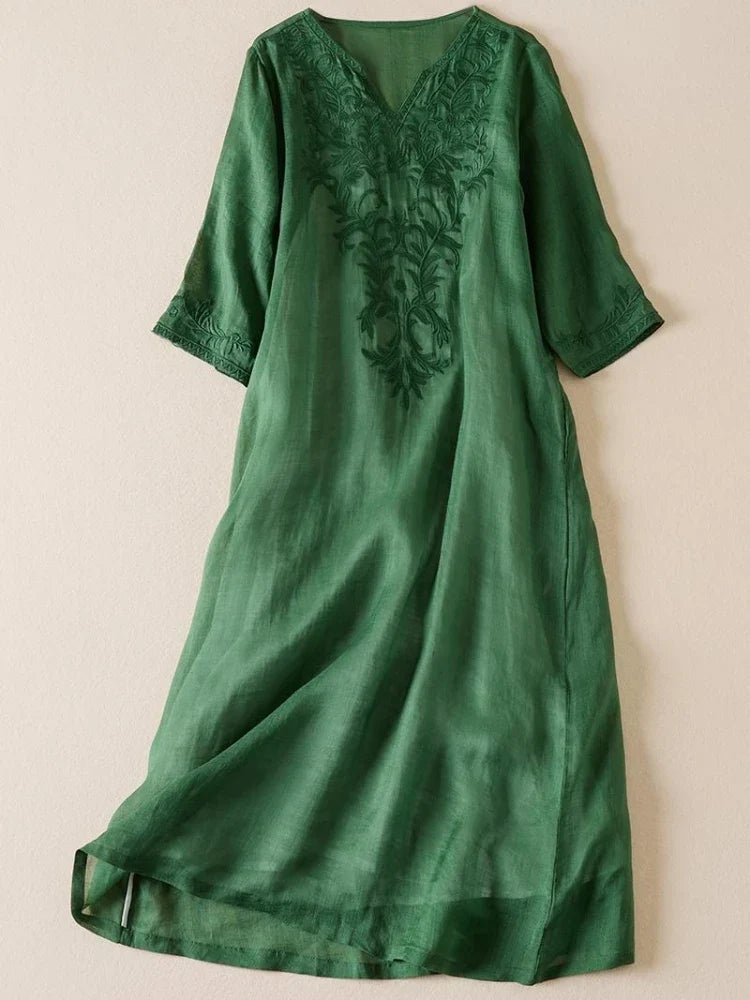 Carindra | Women's Embroidered Midi Dress - Image 13