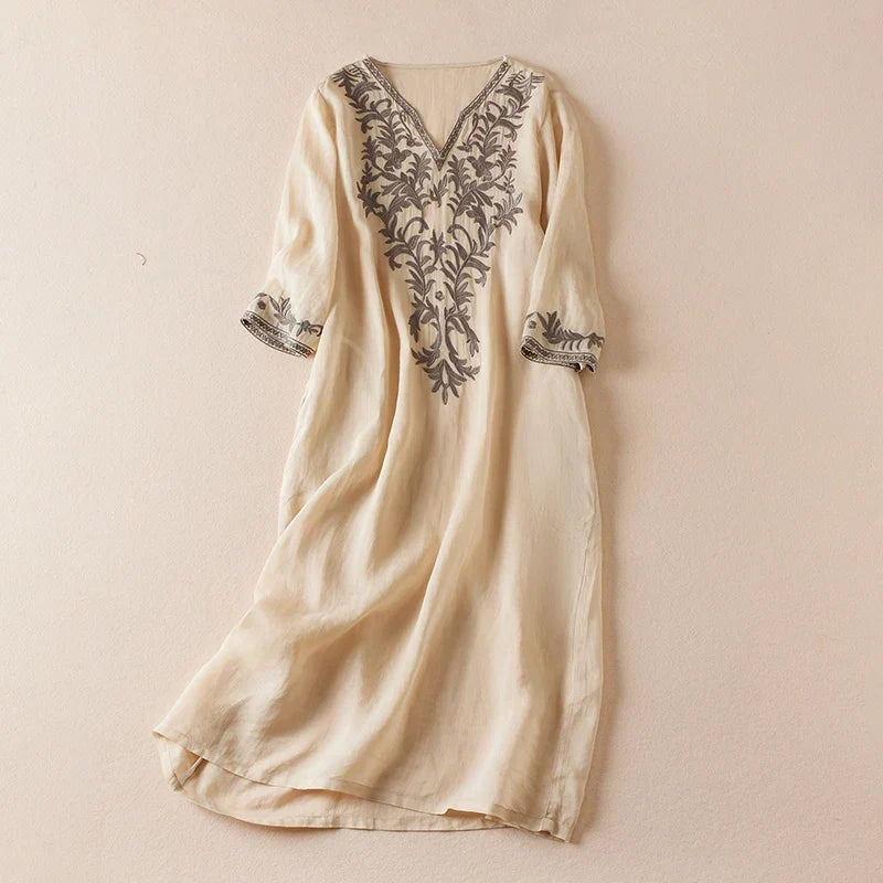 Carindra | Women's Embroidered Midi Dress - Image 5