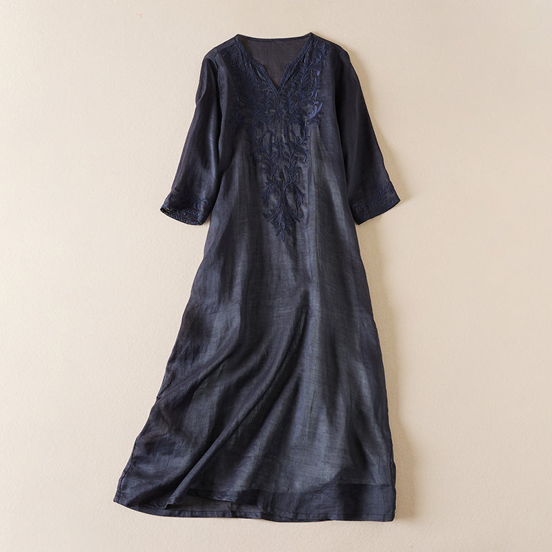 Carindra | Women's Embroidered Midi Dress - Image 9