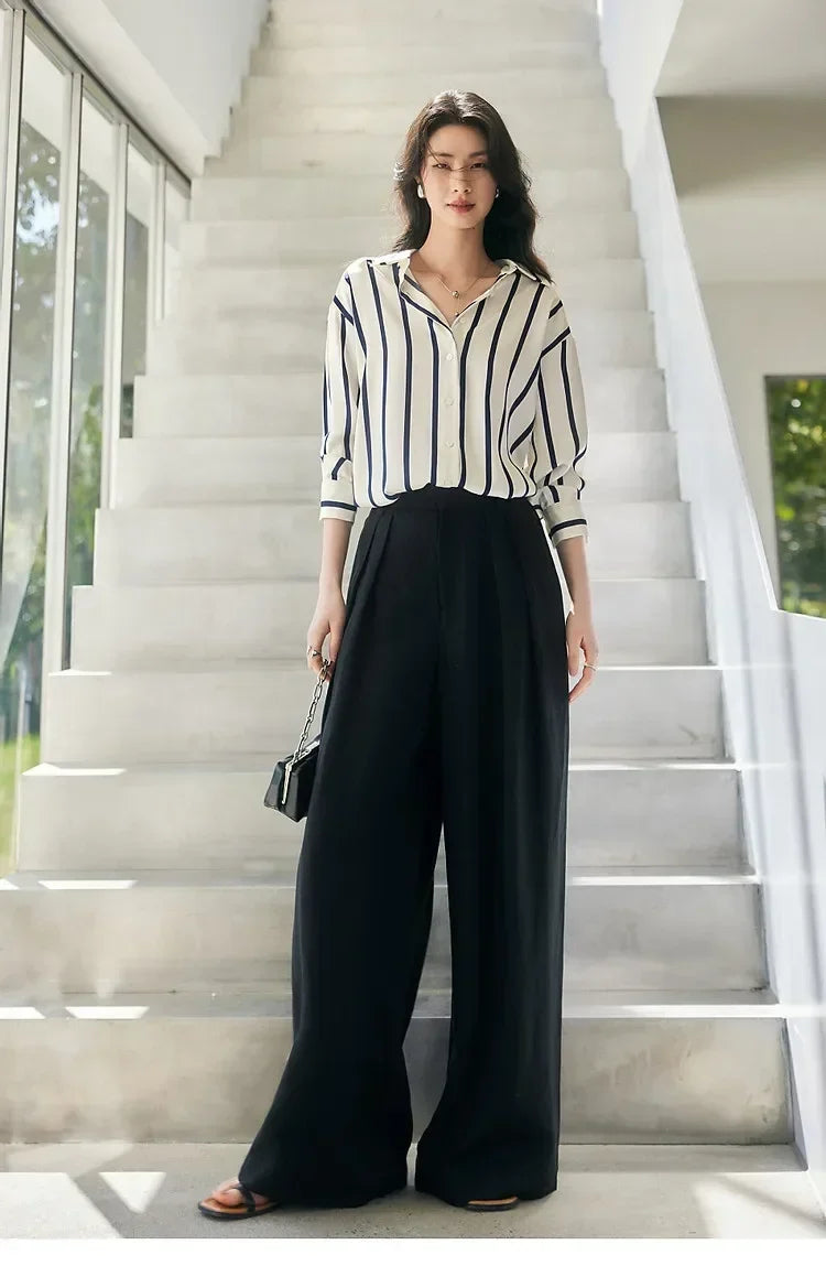 Cerwyn | Women's Long Sleeve Top - Striped - Image 11