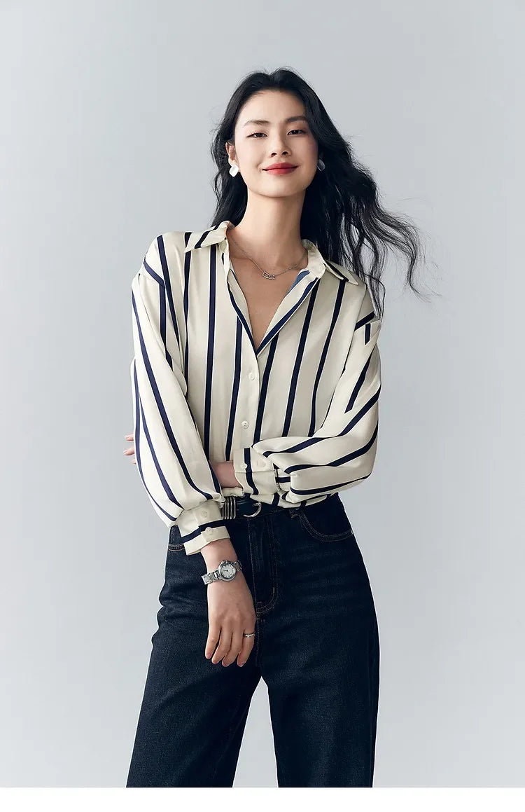 Cerwyn | Women's Long Sleeve Top - Striped - Image 18