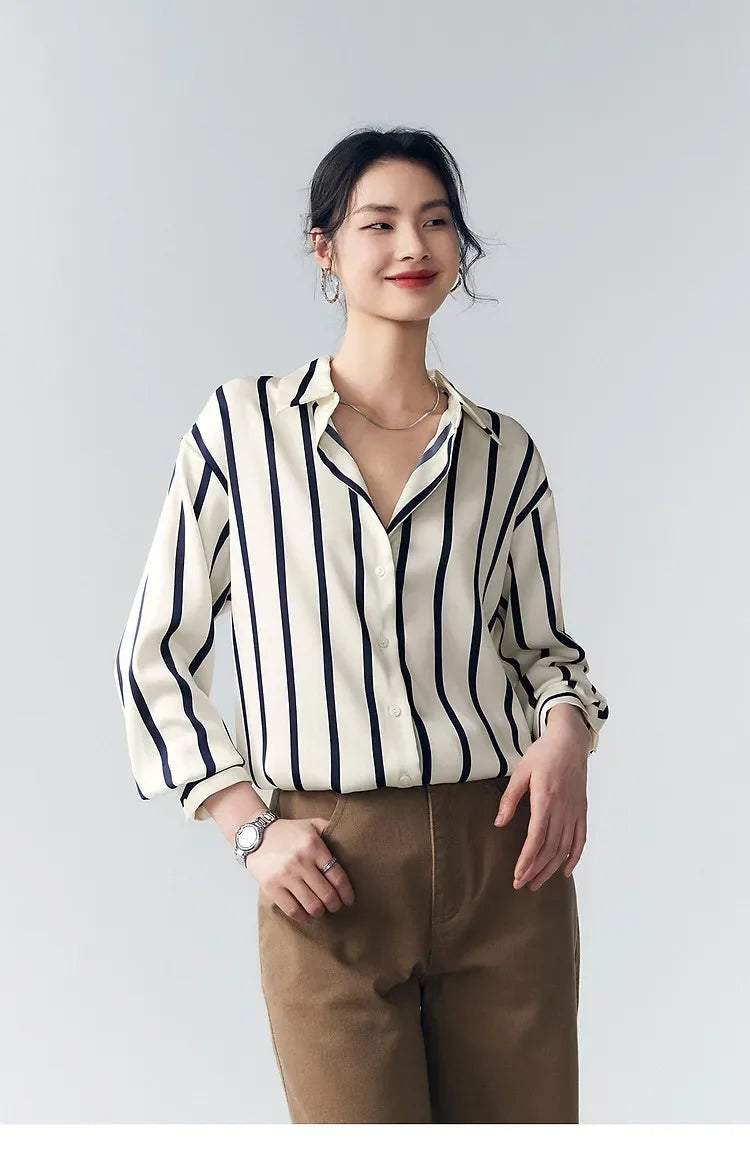 Cerwyn | Women's Long Sleeve Top - Striped - Image 19
