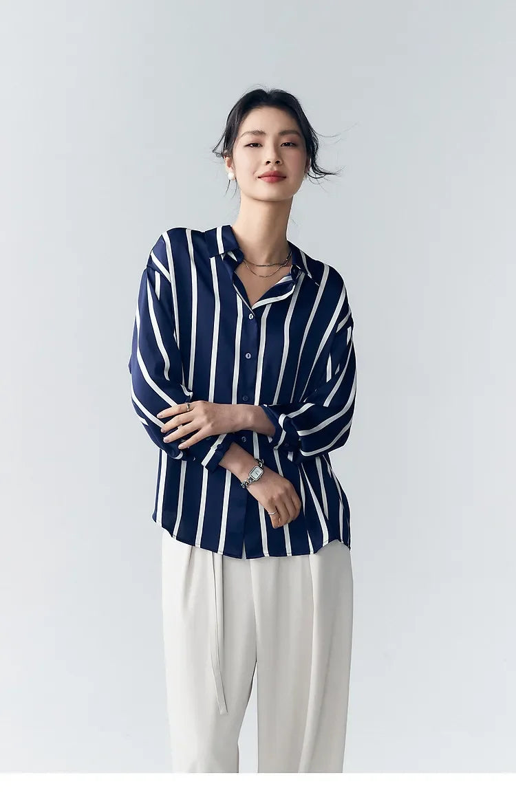 Cerwyn | Women's Long Sleeve Top - Striped - Image 22