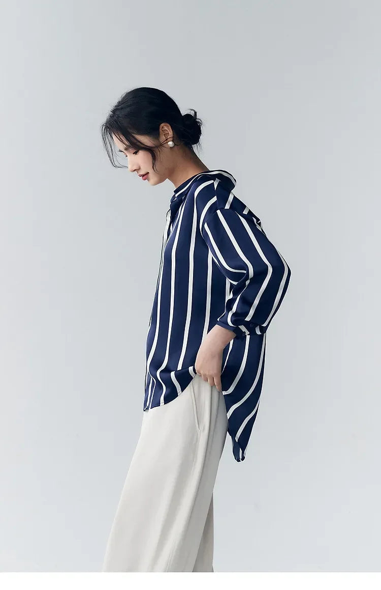 Cerwyn | Women's Long Sleeve Top - Striped - Image 23