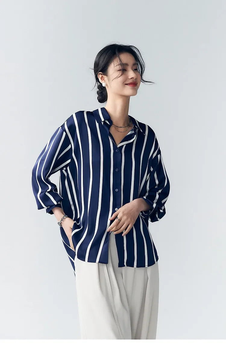 Cerwyn | Women's Long Sleeve Top - Striped - Image 24