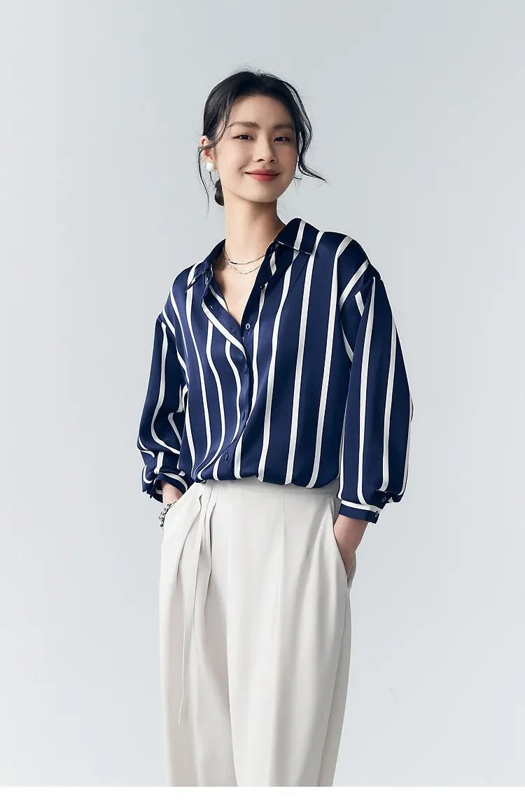 Cerwyn | Women's Long Sleeve Top - Striped - Image 25