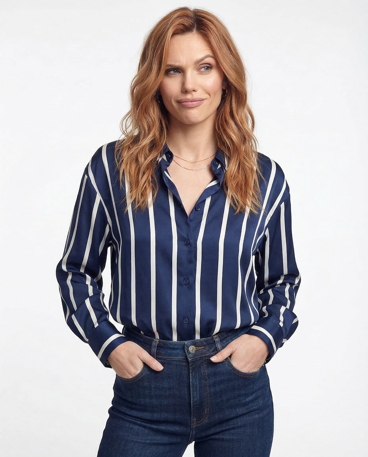 Cerwyn | Women's Long Sleeve Top - Striped - Image 5