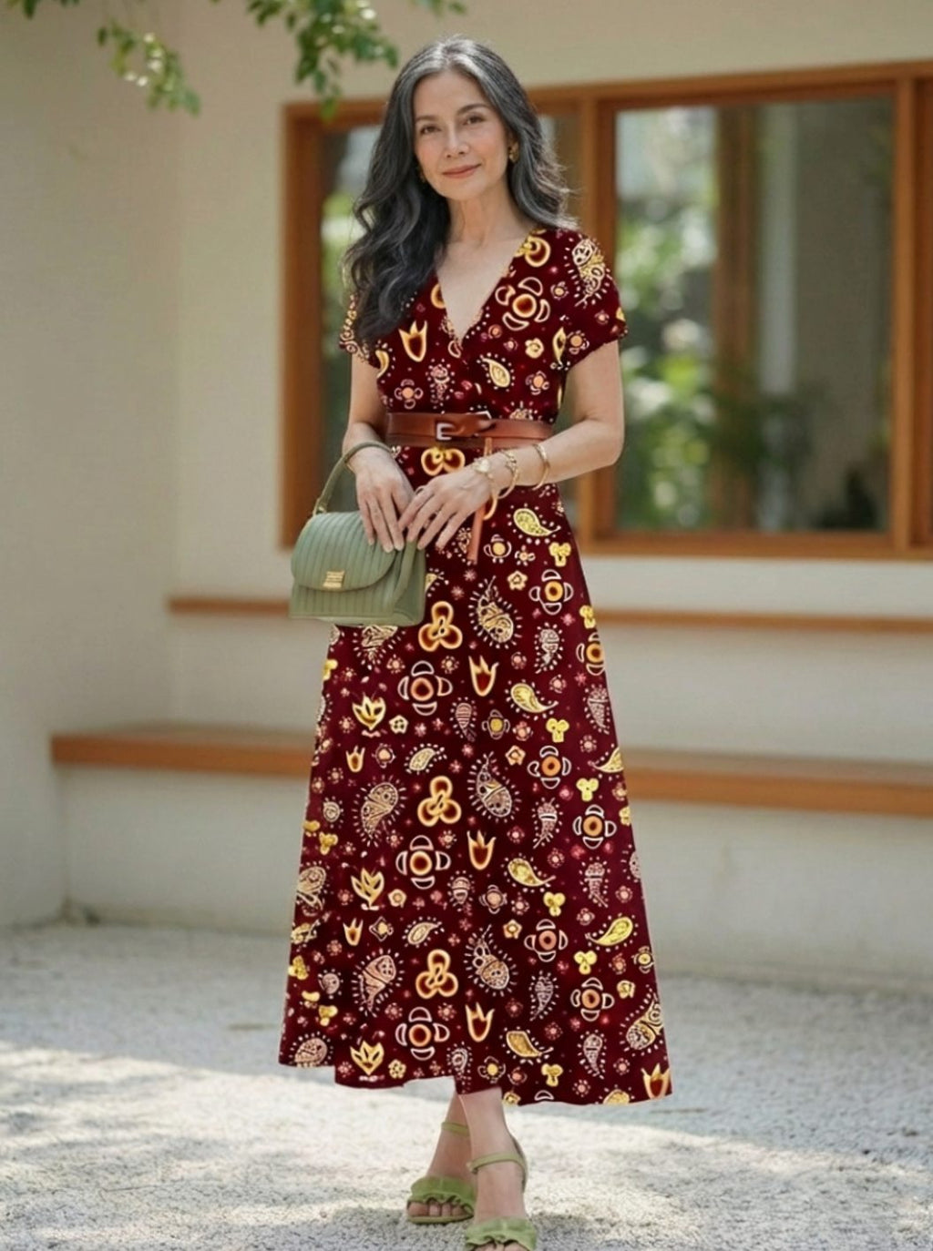 Colvara | Women's Print Maxi Dress - Image 9