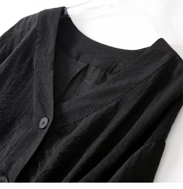 Colvenna | Women's Linen Top V-Neck Relaxed Fit - White - Image 7