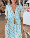 Corinna | Women's Boho Print Maxi Dress - Turquoise - Image 3