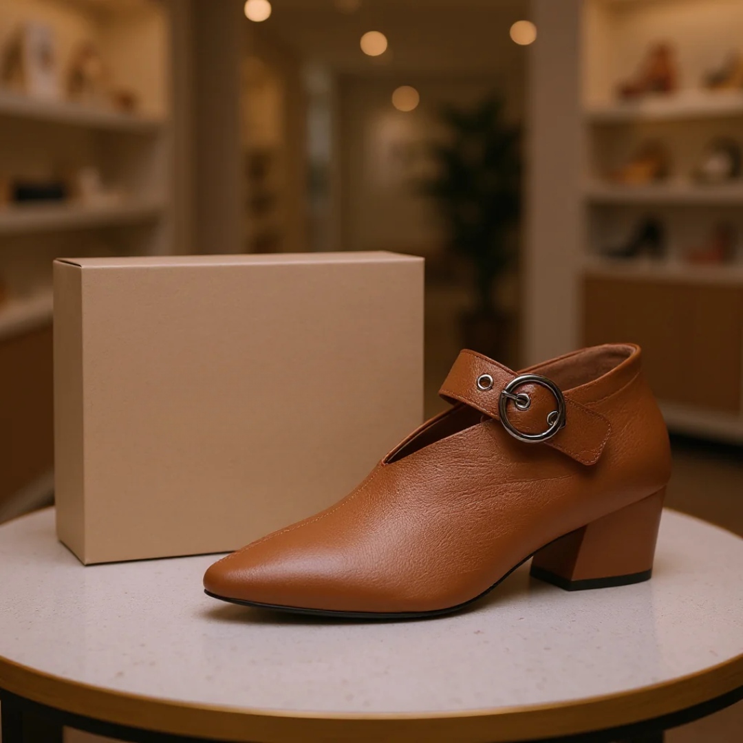 Corvaine | Women's Block Heel Pumps Pointed Toe - Image 1
