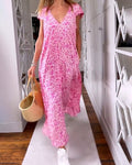 Corvaine | Women's Print Maxi Dress - Pink - Image 5